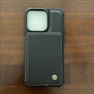 Black Leather Phone Case for IPhone 13 Pro